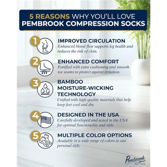 Bamboo Viscose Light Compression Socks - 3 Pairs | 8-15 mmhg - Picture 2 of 7